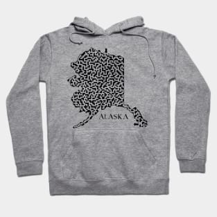 Alaska State Outline Maze & Labyrinth Hoodie